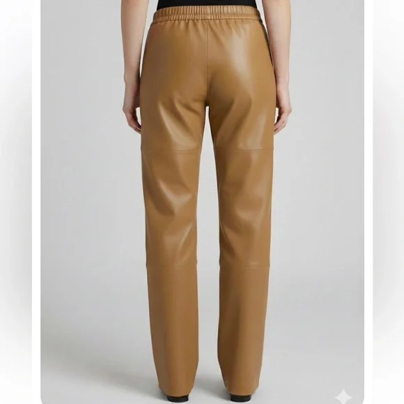 VTG Terry Lewis Classic Luxuries 100% Leather Brown Trouser Size 12 - Picture 2 of 10